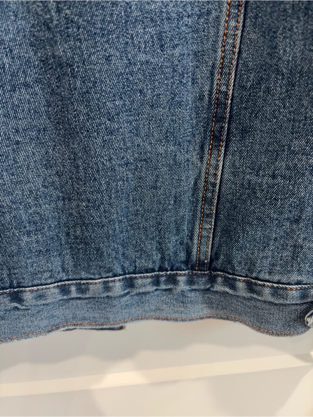 WOMENS Denim & CO. Sherpa-Lined Denim Jacket medium blue snaps on front SZ 14 - Picture 9 of 10